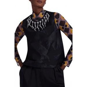 NEW LA DOUBLEJ la scala top in sylph jacquard black